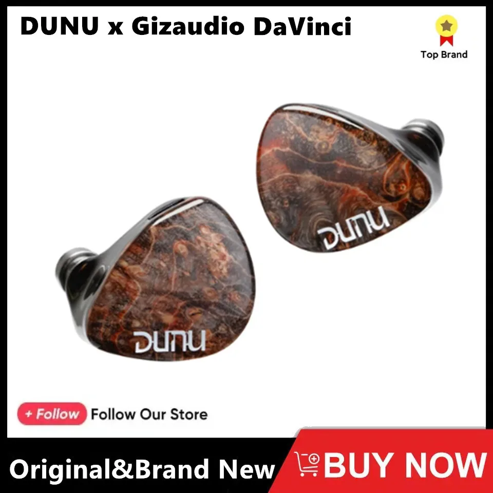 

DUNU x Gizaudio DaVinci 2DD+4BA Hybrid In-ear monitor Earphones with 3.5mm+4.4mm Swappable Termination Plugs Cable