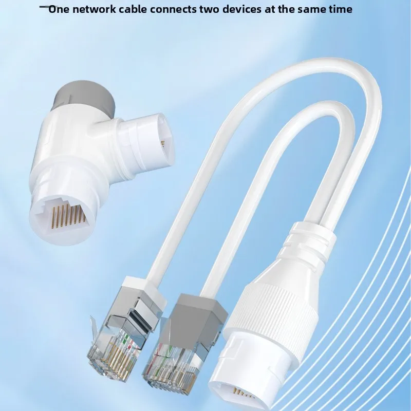 Ethernet Splitter Waterproof POE Combiner Splitter Adapter Run 2 IP Camera on 1 Network Cable Combiner Separator Adapter Network