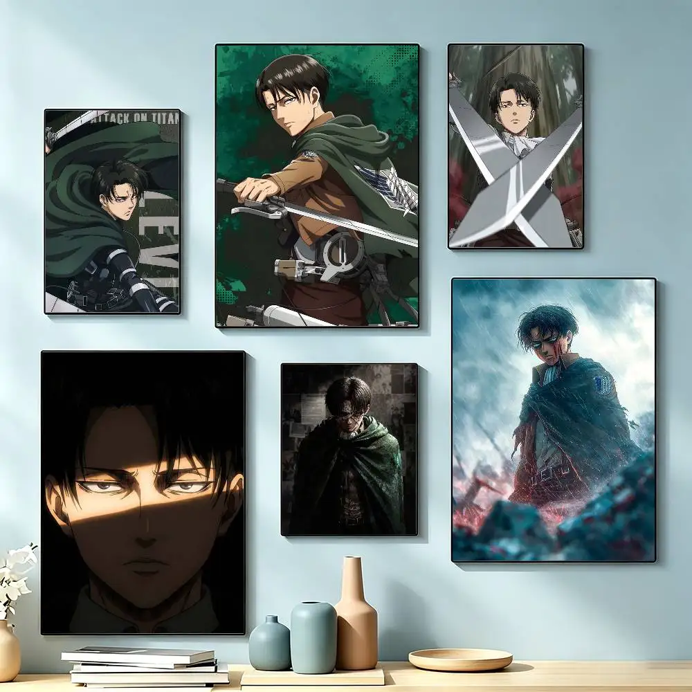 Anime Attack On Titan Levi Ackerman  Poster High Quality Dorm Living Room Aesthetic Wall Decoration Painting Stickers Gift