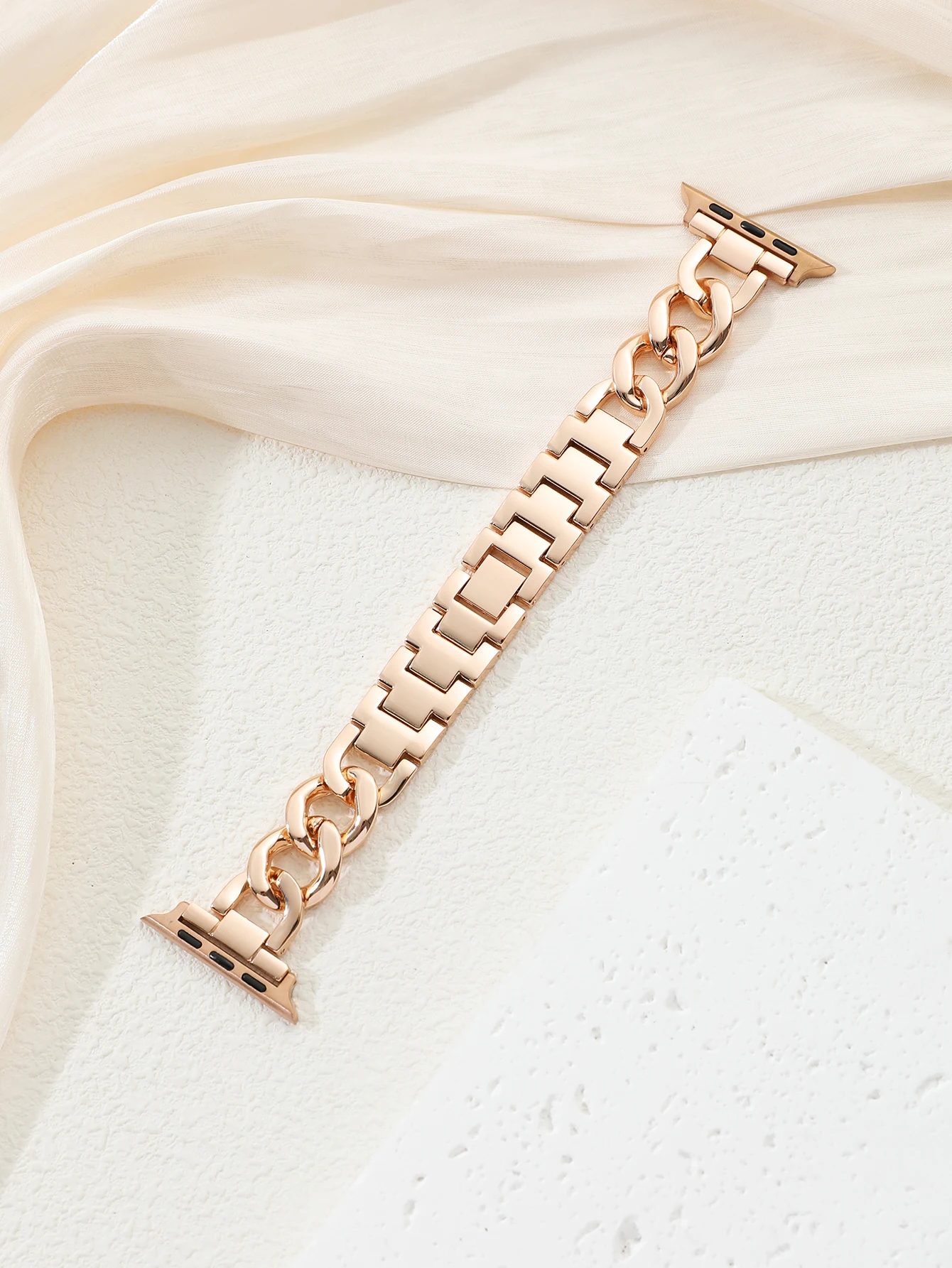 Cuban Link strap for Apple watch band 40mm 41mm 45mm 44mm 49mm Stainless steel metal bracelet iWatch series 8 7 6 5 se ultra image 4