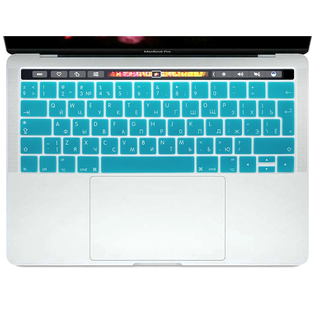 For New MacBook Pro 13 A1706 Touchbar Pro 15 A1707 With Touch Bar Release 2016 Euro Russian Silicone Keyboard Cover Protector