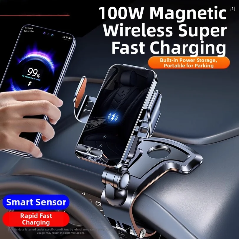 New Wireless Charging Car Phone Holder With Magnetic Super-fast Charger For Car Air Vents And Dashboard