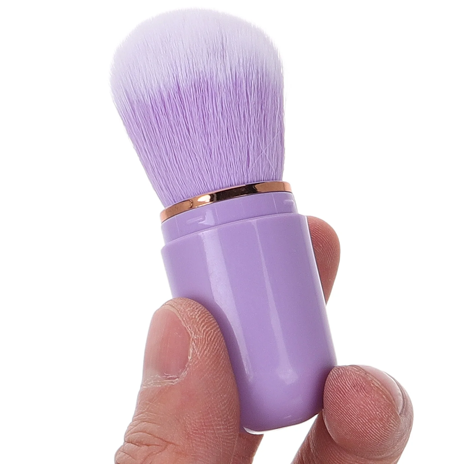Pincel de maquiagem retrátil portátil mini pincel perfeito para blush bochechas pó fundação tamanho de viagem pele macia amigável
