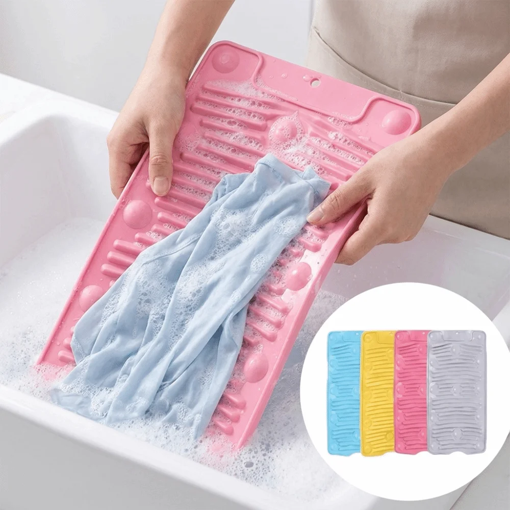 Suction Cups Hand Washing Board Foldable Design Non-Slip Laundry Washboard Silicone Scrubbing Board Hand Washing Delicates