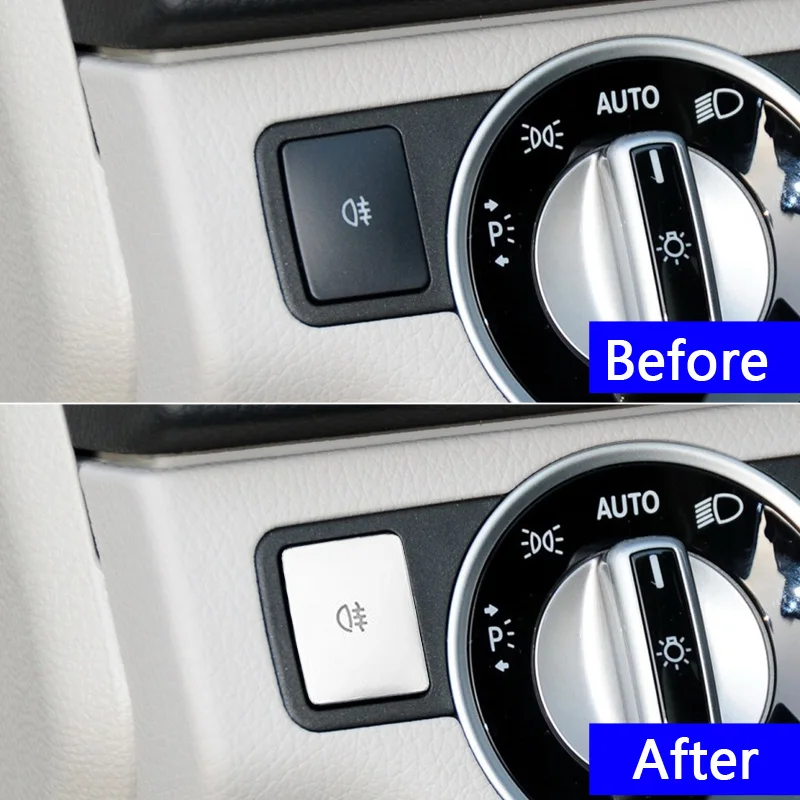 Car Headlight Switch Sequins Trim Head Light Adjustment Button Cover Decals For Mercedes Benz A B C E Class W176 W246 W204 W212