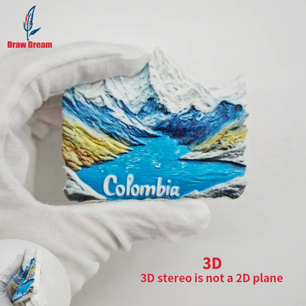 1 aimant de réfrigérateur créatif colombien en relief 3D, collection de souvenirs de voyage, adapté à la décoration de la maison et du bureau, aimant de réfrigérateur magnétique personnalisé et exclusif, décoration de
