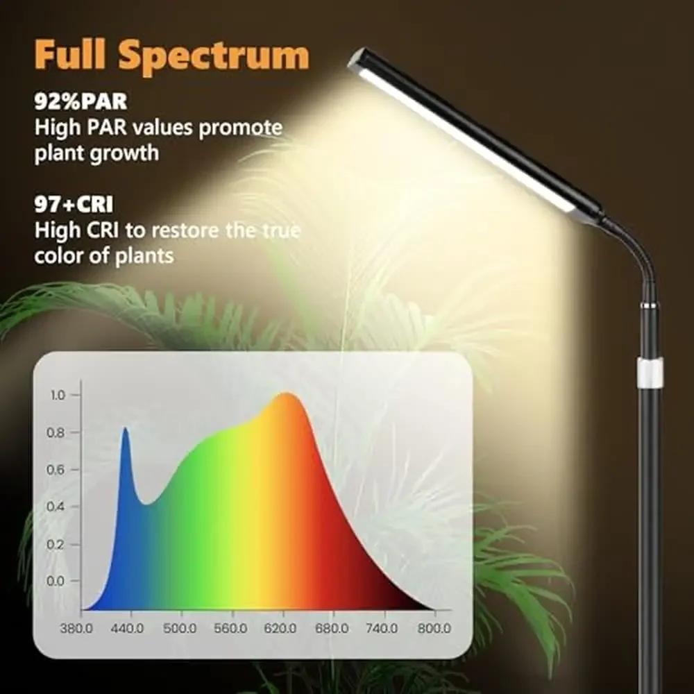 โคมไฟตั้งพื้นแบบปรับได้ไฟ LED 72ดวงสำหรับไฟพืชเติบโตในร่มพืชในบ้านช่วยจับเวลาการเจริญเติบโตตกแต่ง