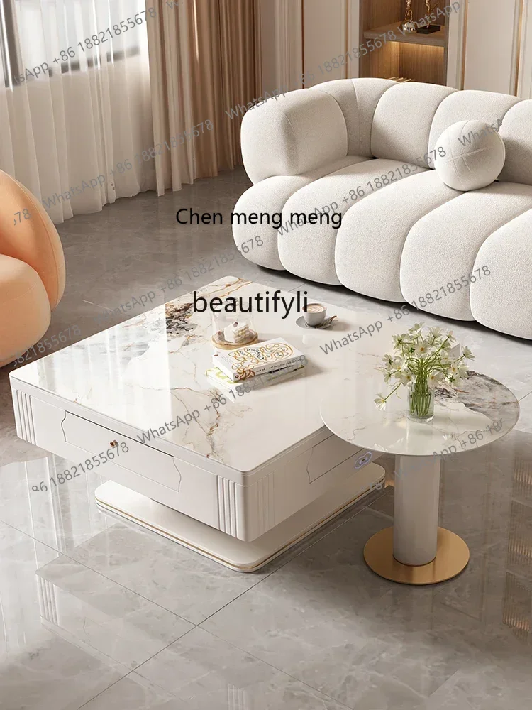 xx1Electric mahjong table, coffee table, dining table, three-purpose, fully automatic household light luxury rock slab, silent