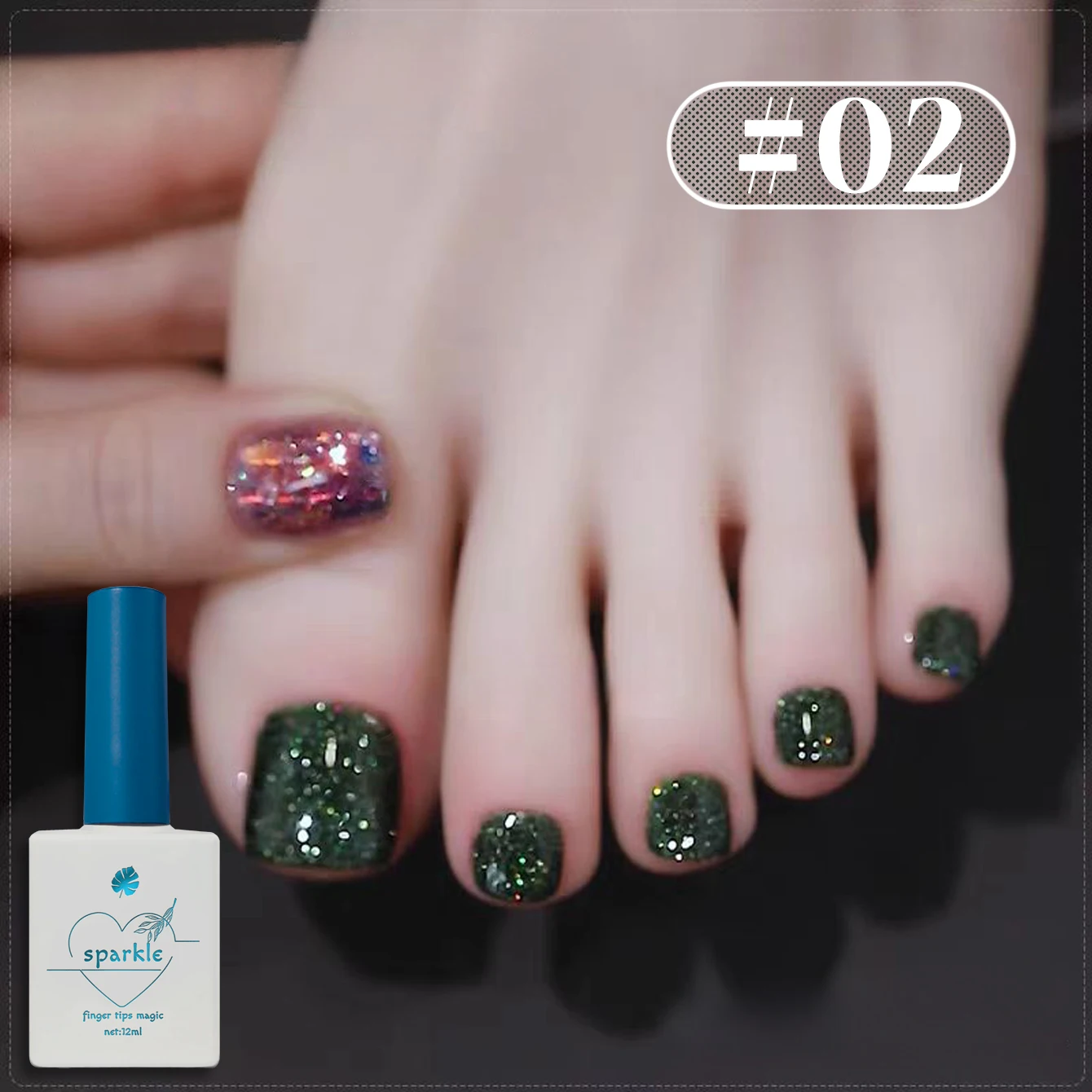 1-6PCS Flash Red Silver Purple Blue Green Diamond Gel Nail Polish 2025 Autumn and Winter Atmosphere Toenail Diamond Manicure