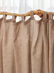 Japanese cotton and linen textured natural wood and linen gauze sling curtains bedroom, living room, balcony gauze curtains