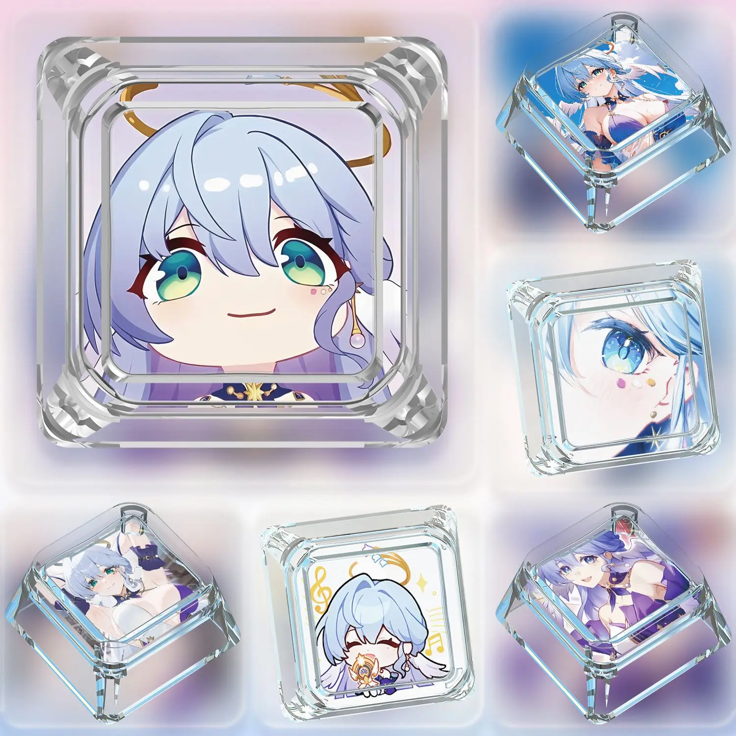 Honkai: Star Rail Robin Cross axis keycap Transparent mechanical keyboard keycaps Decoratio Gift