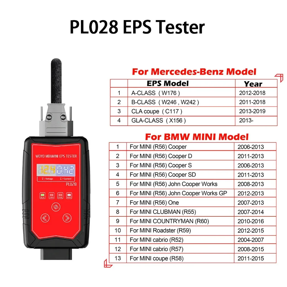 

PL028 EPS Tester For Mercedes Benz & MINI Wheel Steering Rack Detector Torque Sensor Simulator Support Flash Firmware Car Tools