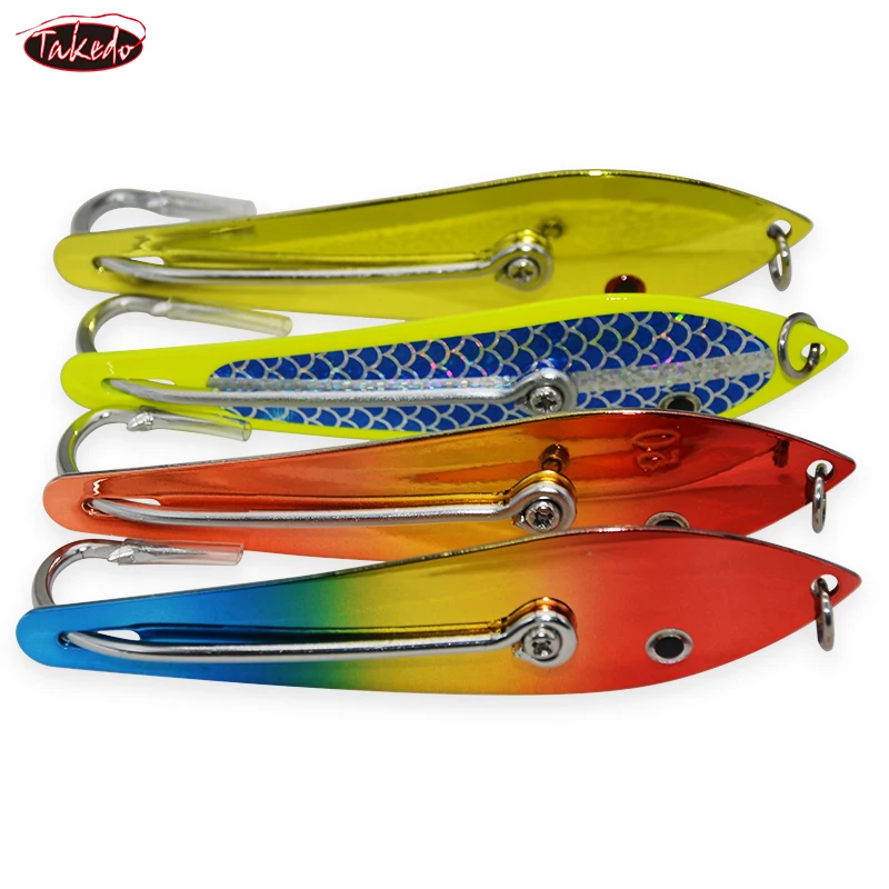 TAKEDO Sea Fishing Drone Big Spoon Lure Stainless Steel Spoon Replaceable Hooks Trolling Lure Boat Fishing Kingfish For Tuna