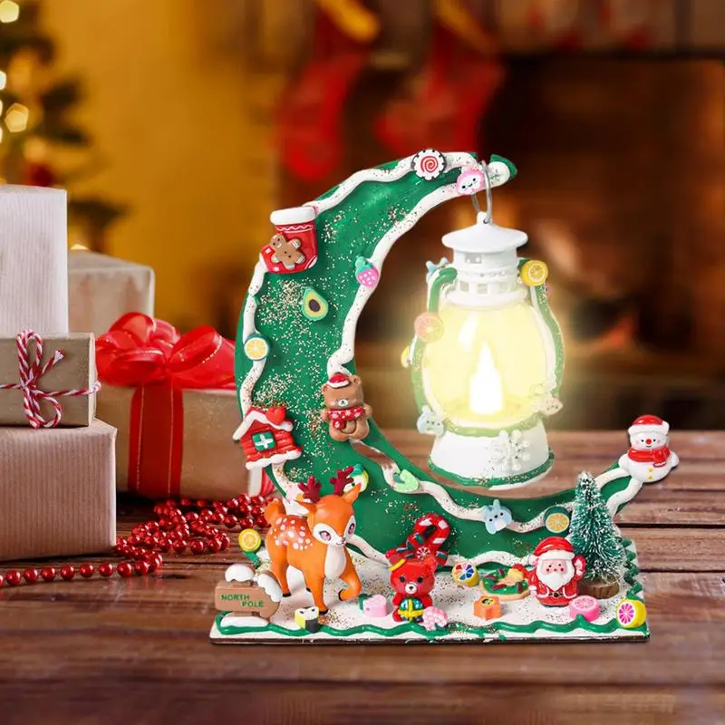 Christmas Table Lamp Decorative Bathroom Night Light Cream Glue Christmas Lights With Exquisite Christmas Themed Accessories For