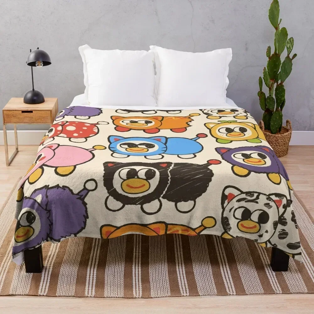 peepy pattern Throw Blanket Hairy Shaggy Quilt Sofas Blankets