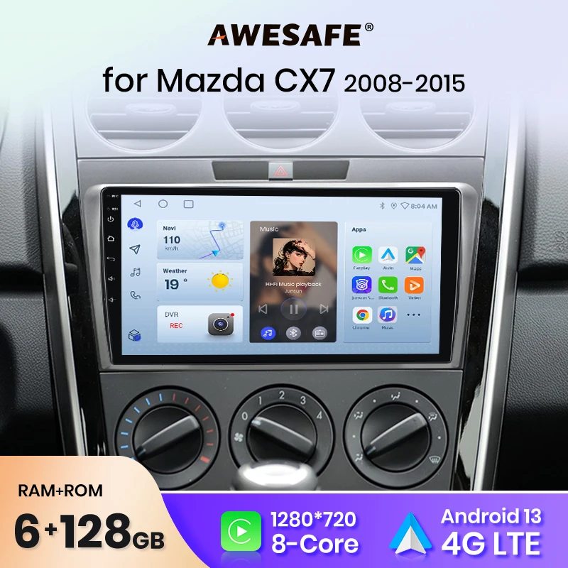 AWESAFE PX9 Plus Car Radio For Mazda cx7 2008 - 2015 wireless CarPlay Android Auto car intelligent systems No 2 din 2din DVD