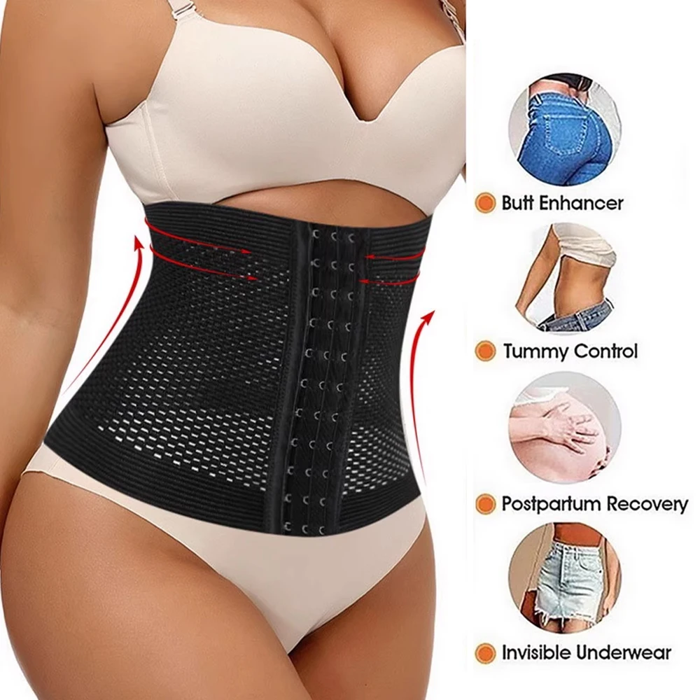 Cinta Modeladora Pós-Parto com Suporte Lombar e Tecido Respirável para Exercícios e Melhoria da Postura