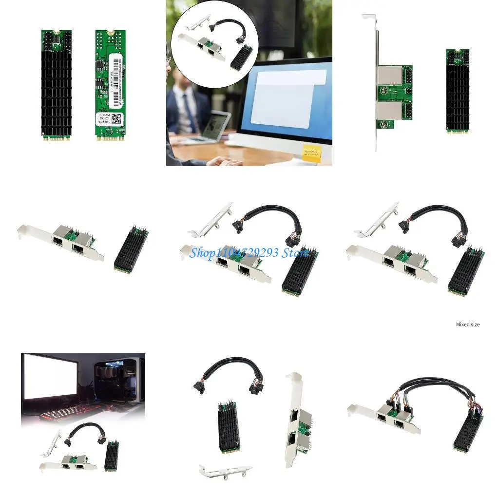 

Y2GD 2 Port Rj45 PCIE 2.5Gbps Networking Adapter Rj45 Card for Desktop Computer