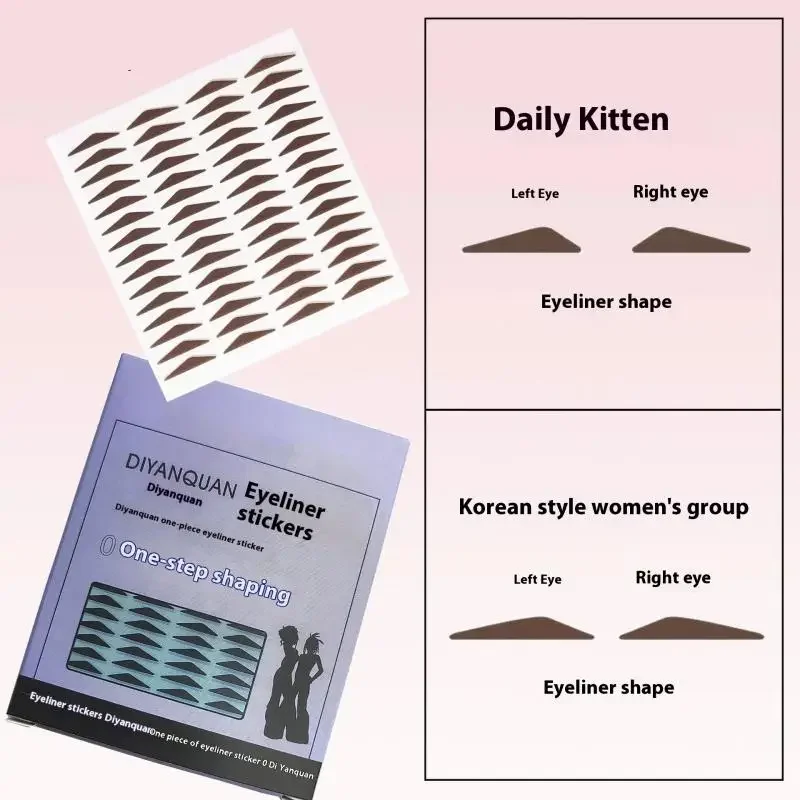 300 sztuk/pudełko Wodoodporne naklejki do eyelinera z efektem stempla, łatwe w użyciu, wodoodporne i odporne na pot.