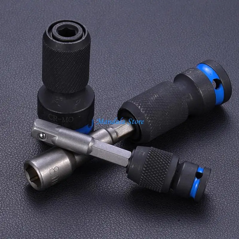 U2JC 3Pcs Conversion Head Socket Adapter for DIY Enthusiasts Professional Use Featuring Retractable Sleeve Three Size Rustproof