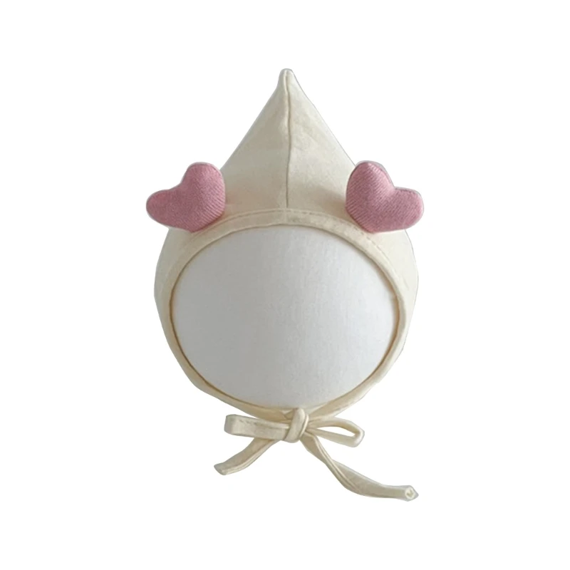 Fashionable Kids Hat Pointy Top Bonnet Fashionable Infants Pullover Hats Love Heart Decors Photography Hats