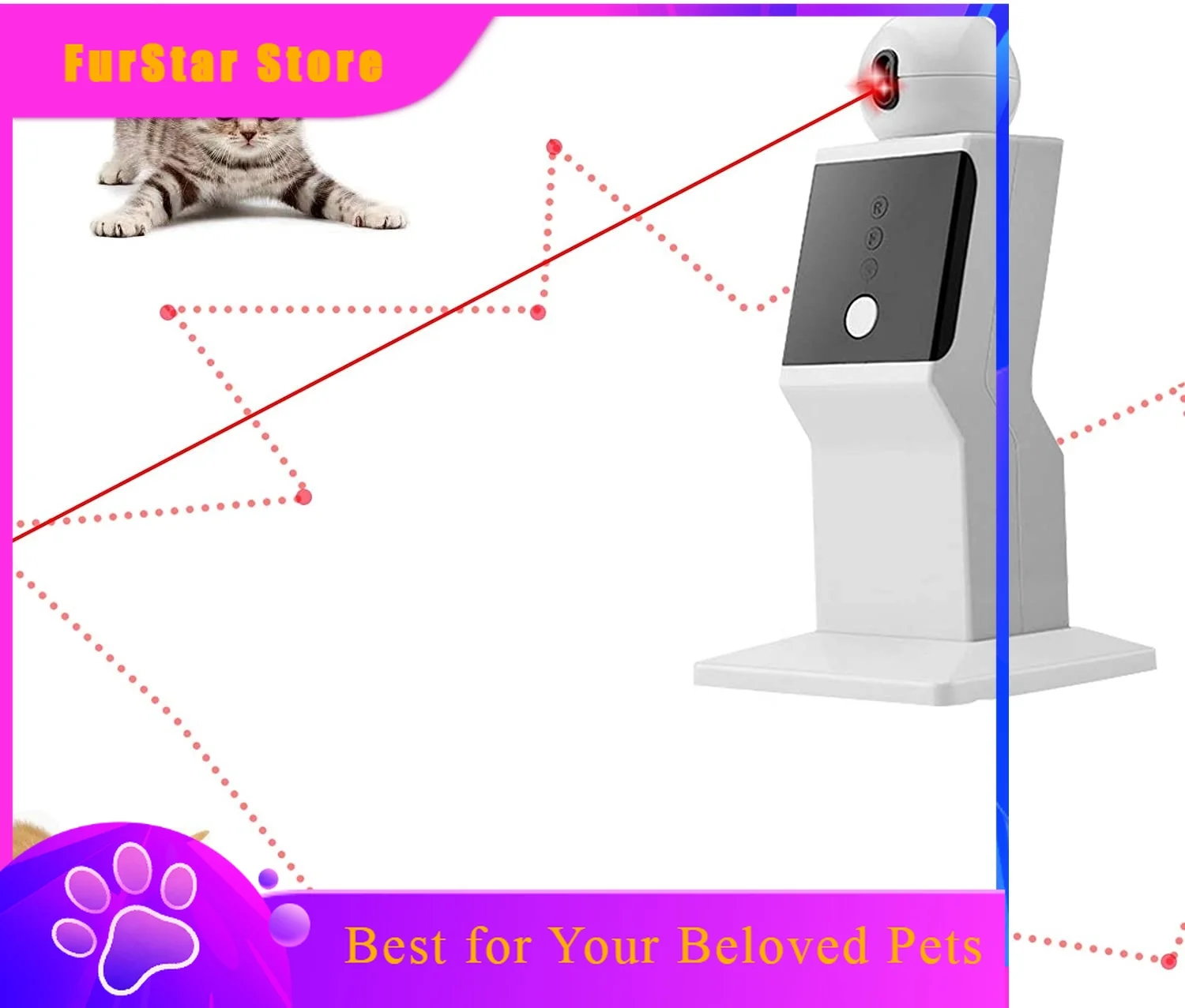 FurStarCustom Wholesale Custom Laser Pointers For Cats Random Moving Interactive Laser Toy Cat Laser Pointer Teaser Exerciser Ca