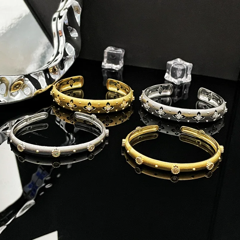 

European and American court cloth qi brushed bracelet open vintage cold wind high-grade temperament minority bracelet female