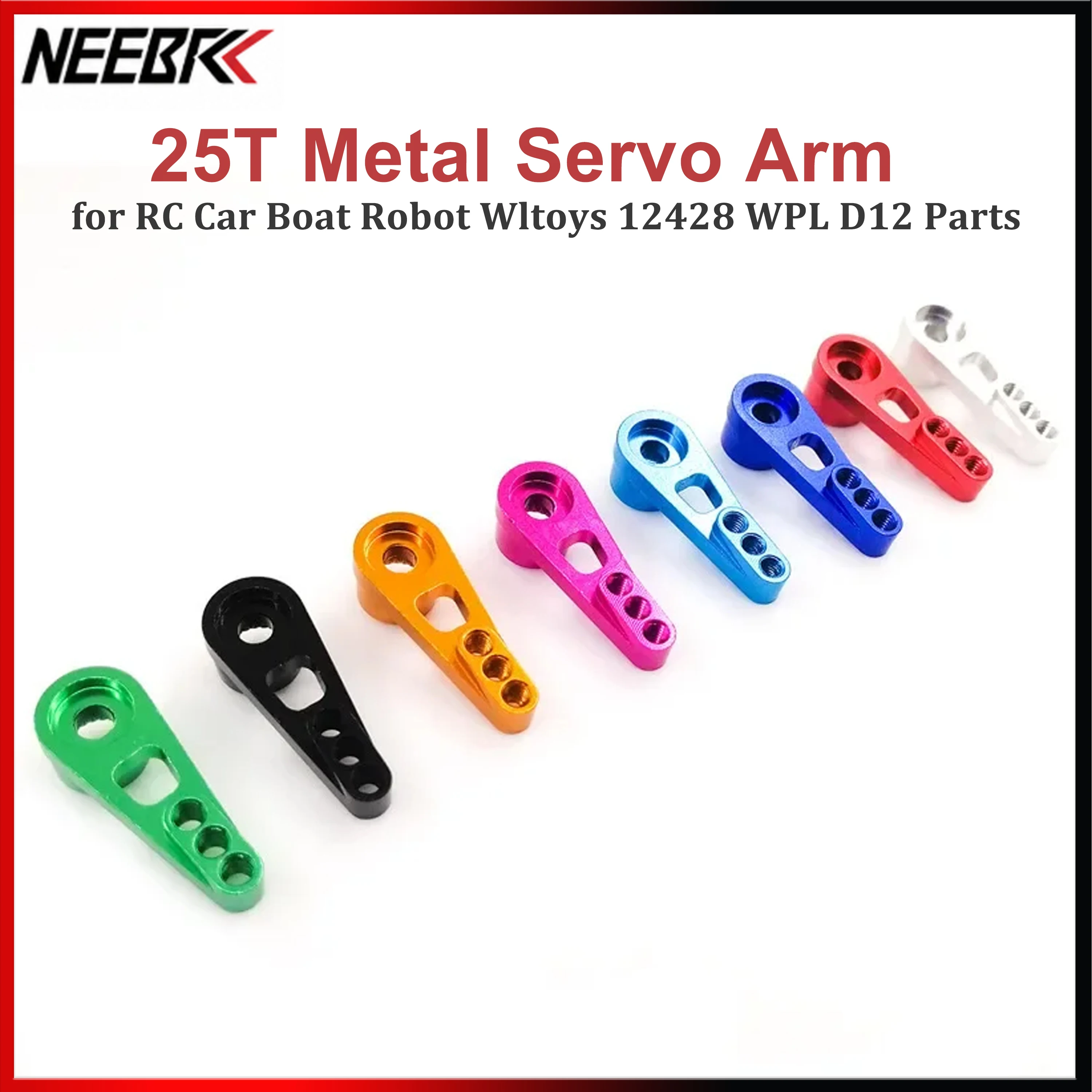 25T Metal RC Servo Arm for RC Car Boat Robot Wltoys 12428  A959 L929 MN78 MN82 MN168 MN99S WPL D12 B14 B36 C74 C54 Upgrade Parts