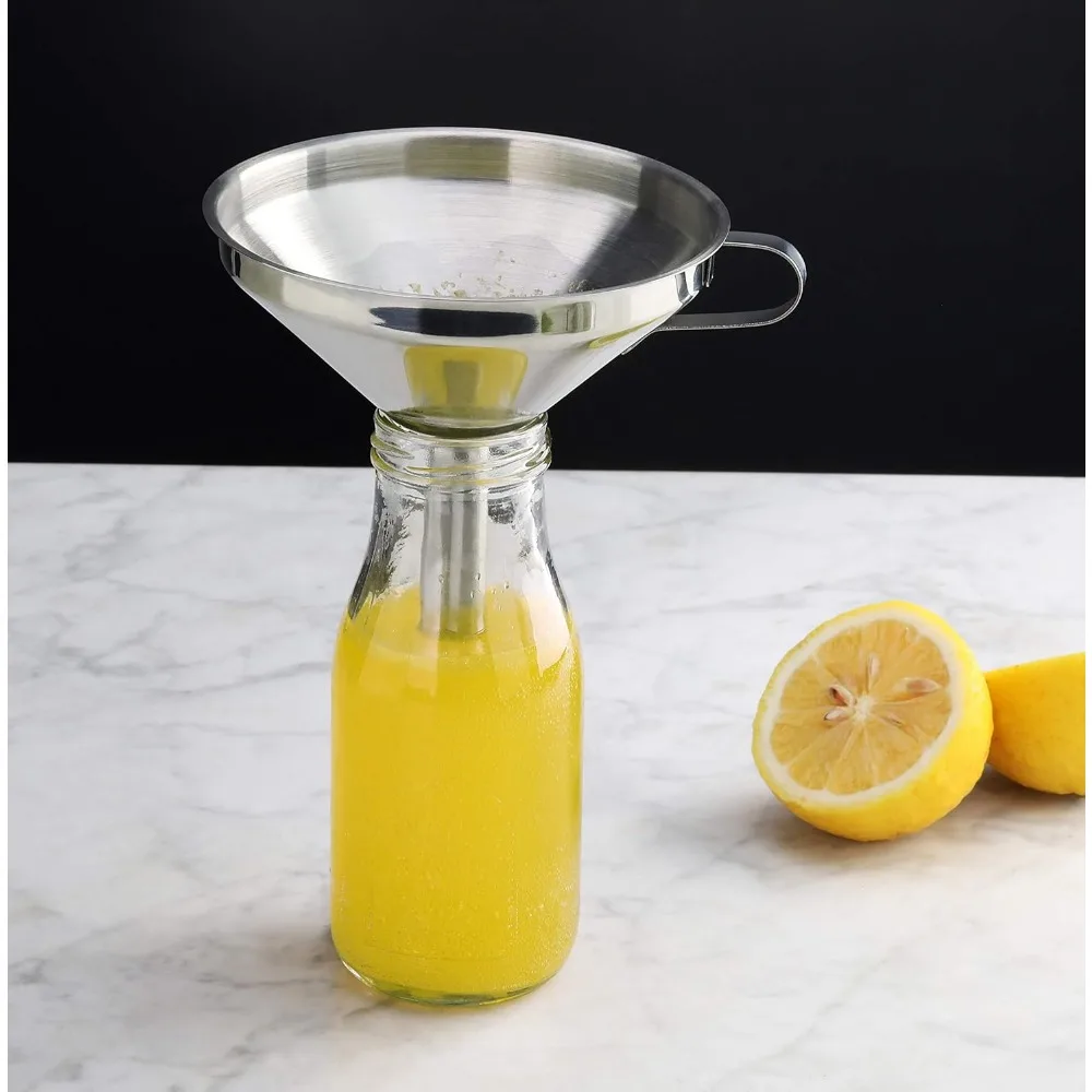 Service de restauration Entonnoir en acier inoxydable, filtre/filtre amovible, 5", argent