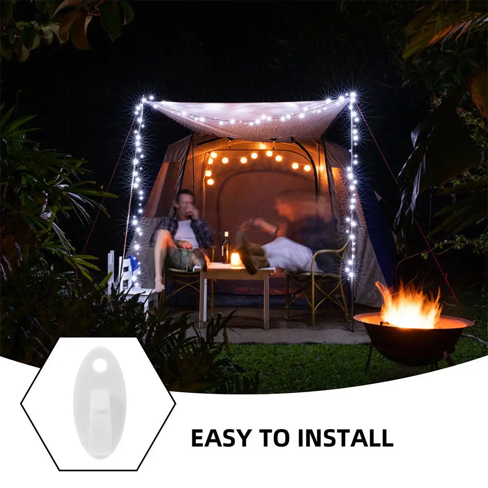 10Pcs Screw Mount Plastic Hanging Hooks for Fairy Lights Christmas String Lights Outdoor Patio Yard Waterproof Heavy Duty Cable