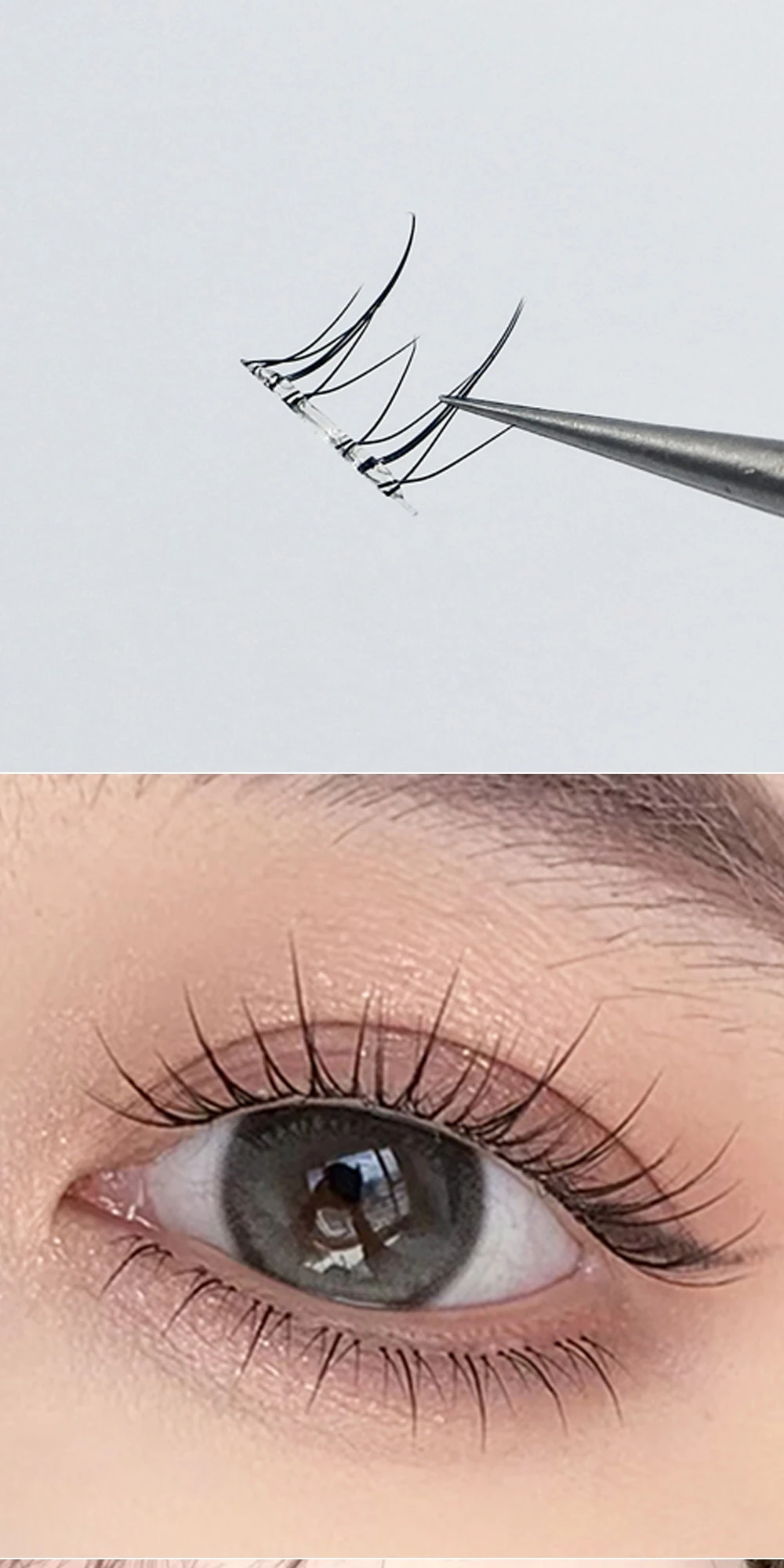 Selbstklebende untere Wimpern, kein Kleber erforderlich, wiederverwendbar unter der Wimpern, koreanisch/Make-up, DIY, individuelle Manga-Wimperncluster – Detail 6