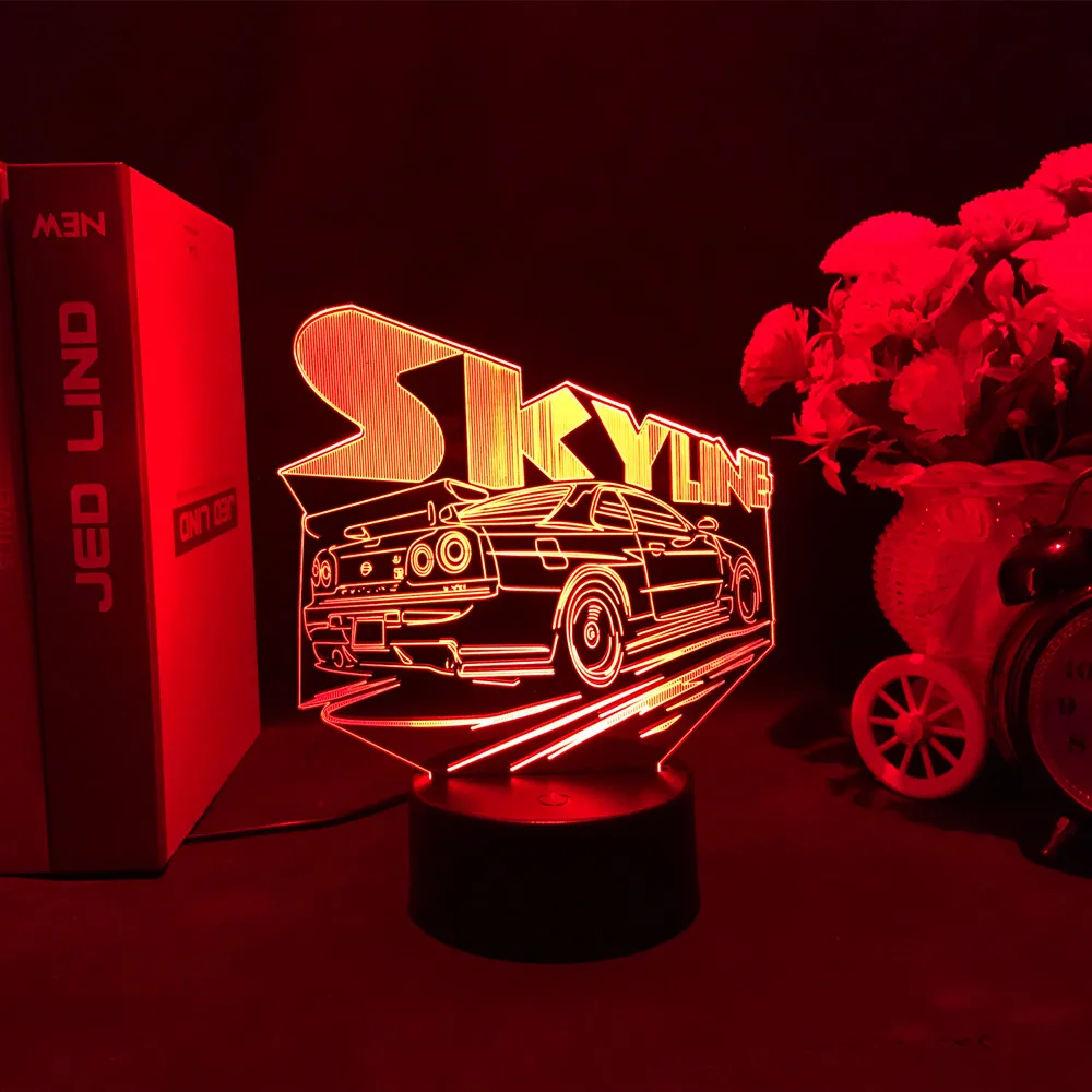 Sports Car 3d Illusion Lamp for Kids Bedroom Decor Nightlight Touch Sensor Atmosphere Birthday Gift Supercar Led Night Light