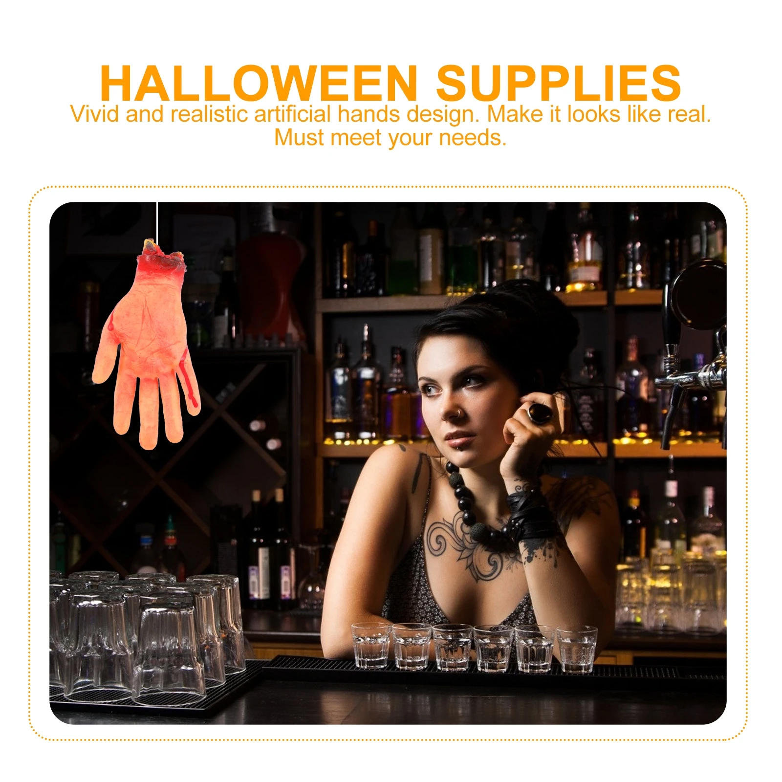 Blood Hand Props Fake Finger Halloween Hands Artificial Bloody Decor Funny Trick Articulated Fingers