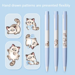 KACO Kawaii Gel Pen Stationery Quick Dry Signature Pens Set Press Type Quick Drying Pen Black ink Cute Panda Writing Supplies