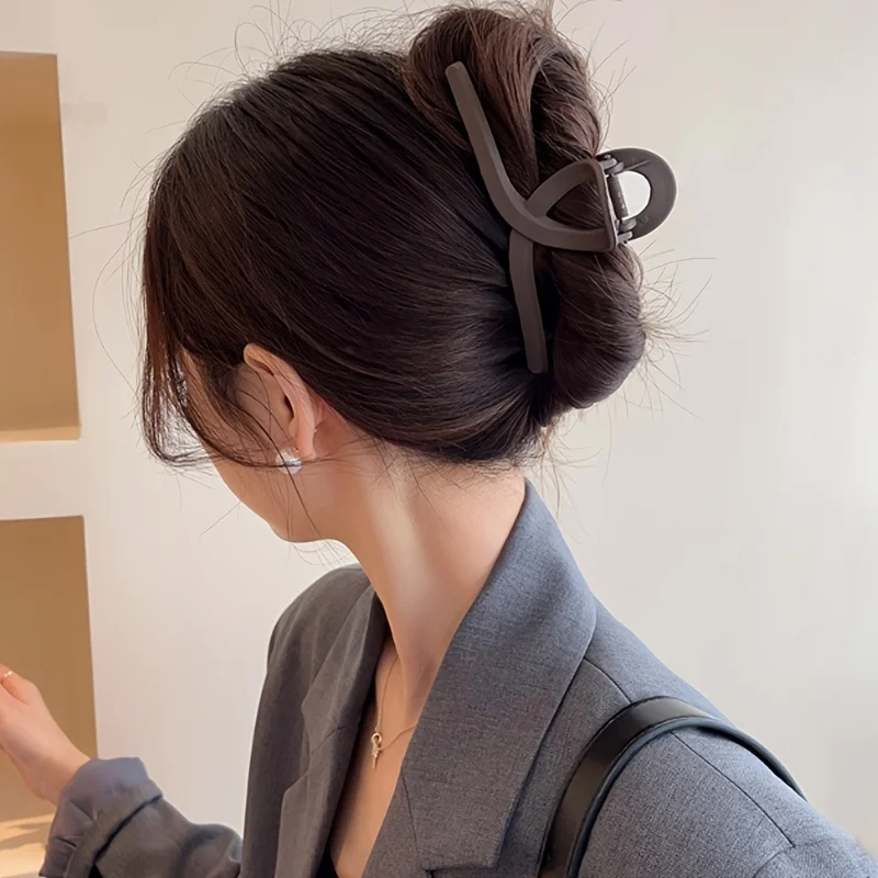 3 Stück elegante, mattierte Haarspangen, geeignet für Frauen – große Größe, rutschfeste Haarspangen mit Kreuzdesign, Haarschmuck für Damen – Detail 3