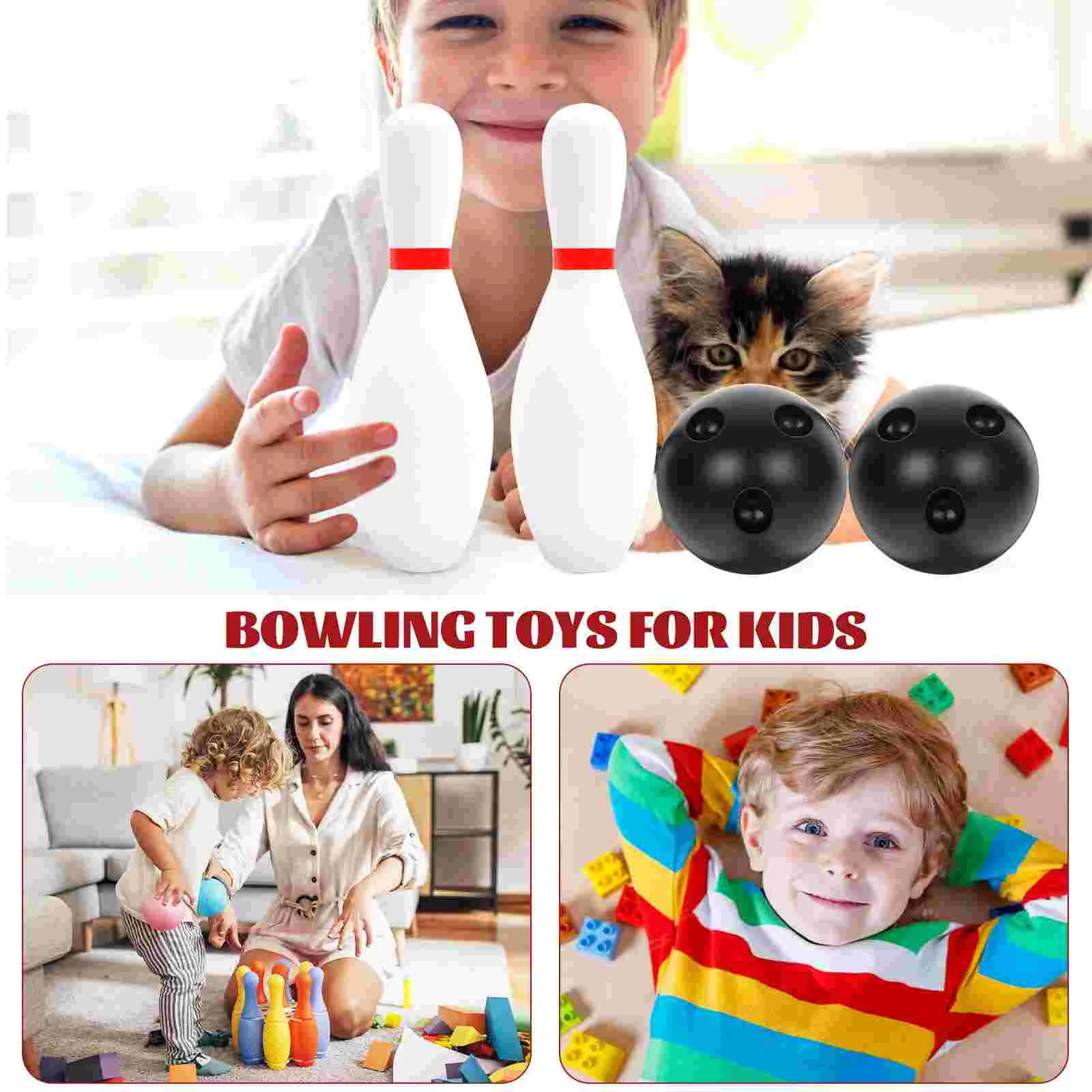 Bowling Practical Set Ball Toy Winter Safe Children's Kids Balls Kit Plastic for Kindergarten and Preschool Affordable