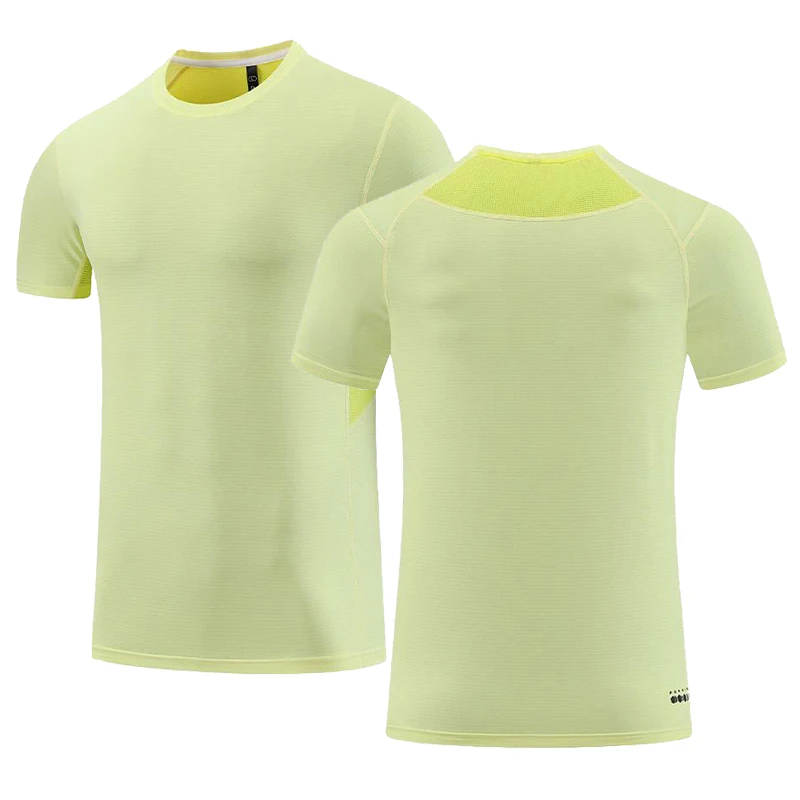 

Quick Dry Sports Shirt Men's Running T-shirts Fitness gym sportswear Yellow Jogging Tshirt