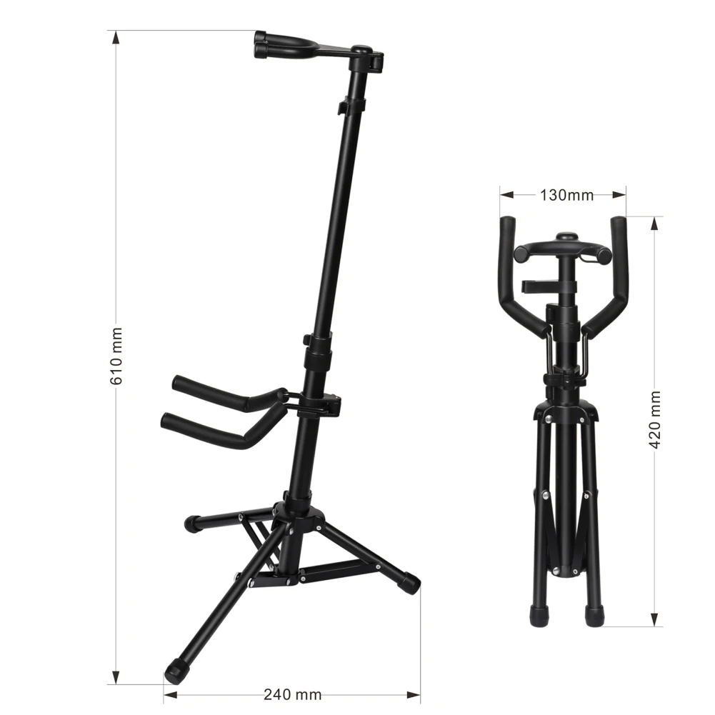 FL-13D Violin Stand With Bow Holder Floor Standing Adjustable Height Folding Violin Stand For Guitar Bass Ukulele