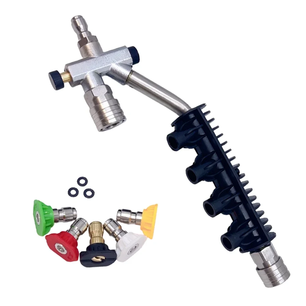 

Cleaning Nozzle Set Dual-Connector Wand Outdoor Cleaning 27.94 X 7.29 X 5 Cm Cleaning Tool For Cars And Windows
