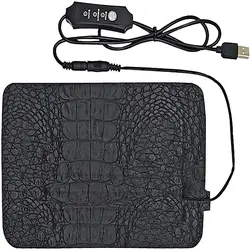 Coussin chauffant USB 5V pour animaux de compagnie, lit électrique pour l'hiver, tapis chaud avec régulateur de température réglable, pour Reptile et chien, deux tailles