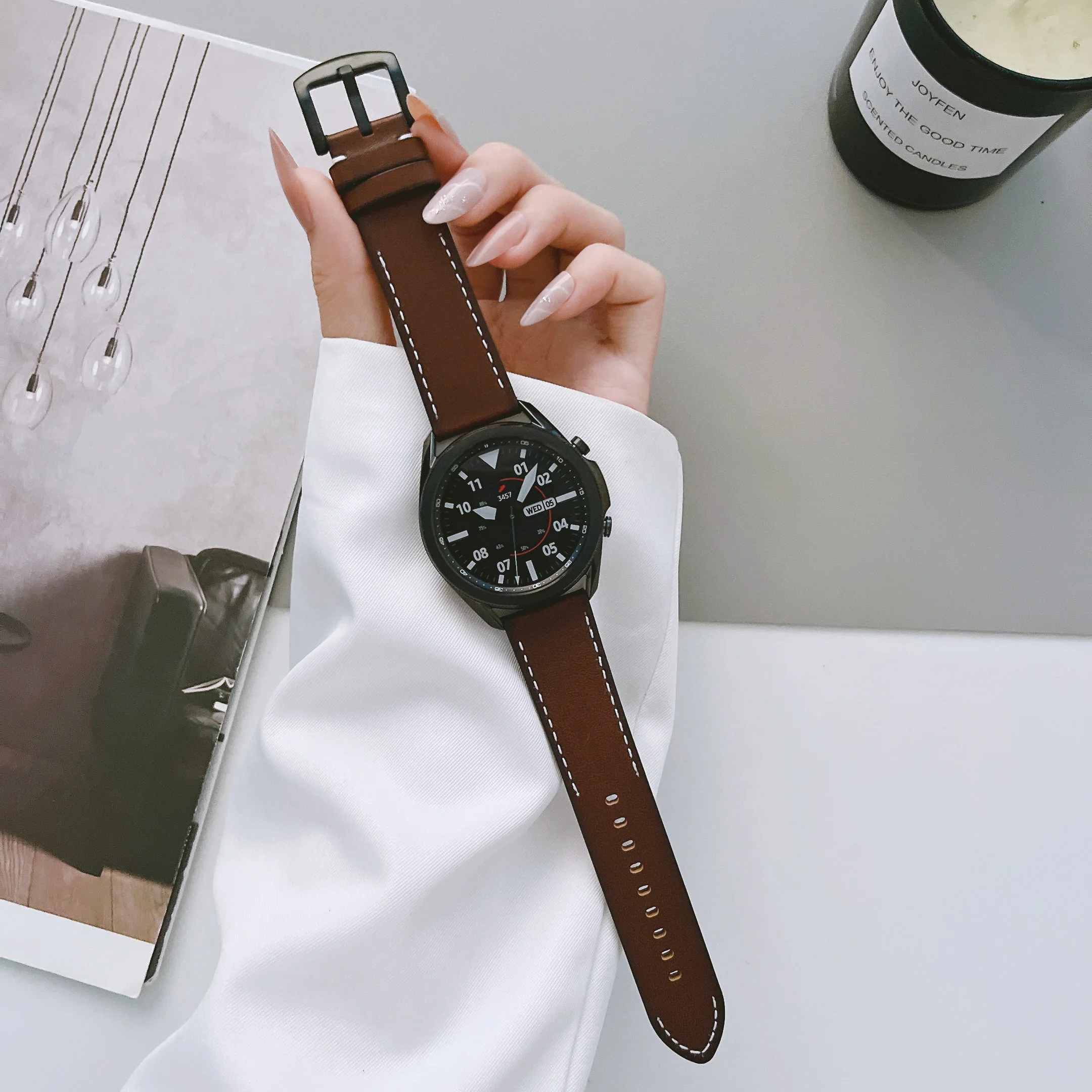 20mm22mm pasek zegarka do Samsung Galaxy zegarek 4 biegów S3 Frontier 41mm 42mm 45mm 46mm skórzana bransoletka sportowa zegarek pasek pętli