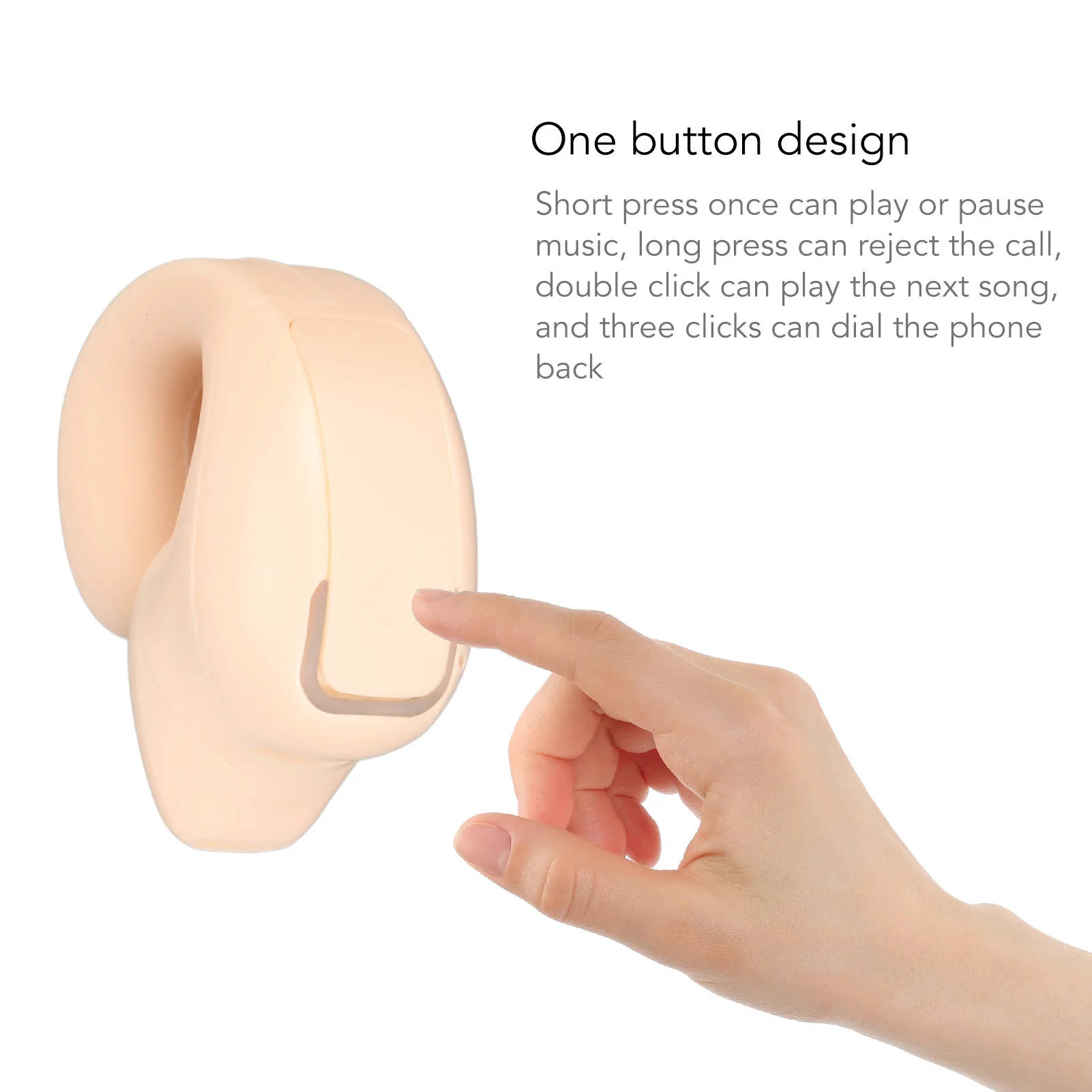 سماعات أذن لاسلكية بلوتوث 5.3 مشبك أذن واحد خفيف الوزن مريح بزر واحد سماعات أذن بلوتوث للموسيقى للجري