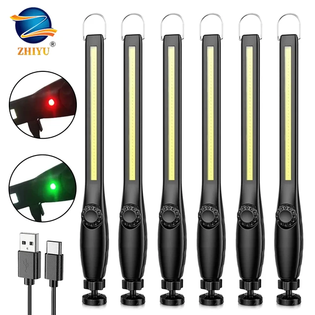 1-10 sztuk COB latarka LED magnetyczne światło robocze latarka ładowana na USB przenośna latarnia lampa inspekcyjna Camping lampa do naprawy samochodu