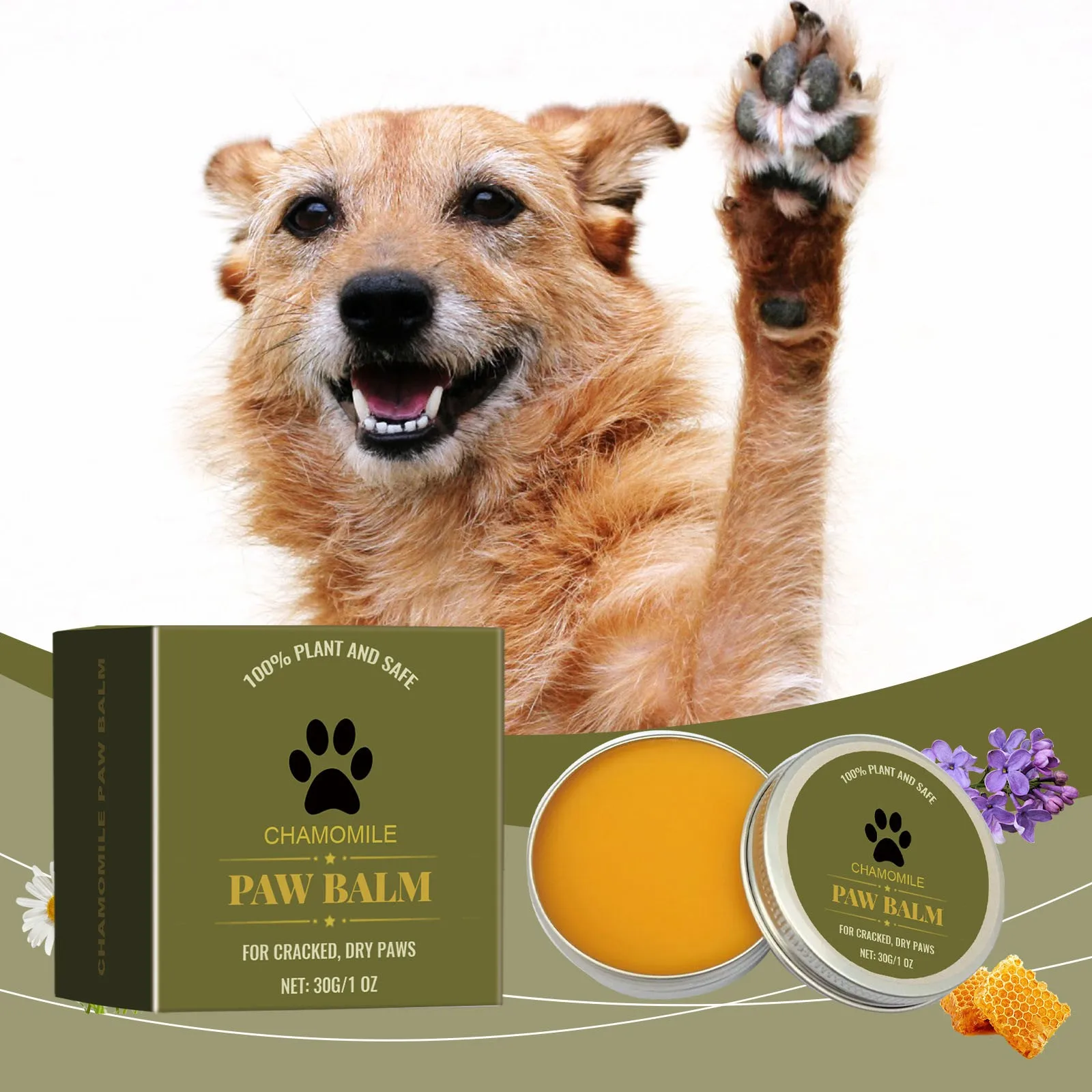 Natural Dog Paw Balm Dog Protections For Hot Pavement Dog Wax For Dry Paws & Nose Moisturizer For Cracked Paw