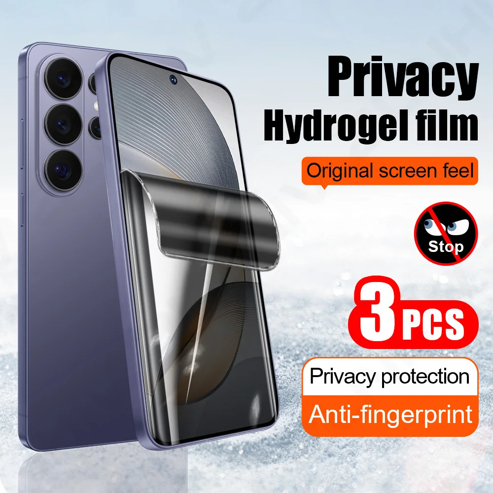 

3Pcs phone screen protector For Samsung S26 Ultra S25 Privacy soft full cover S24 hydrogel film S23 protective film S22 S21 S20