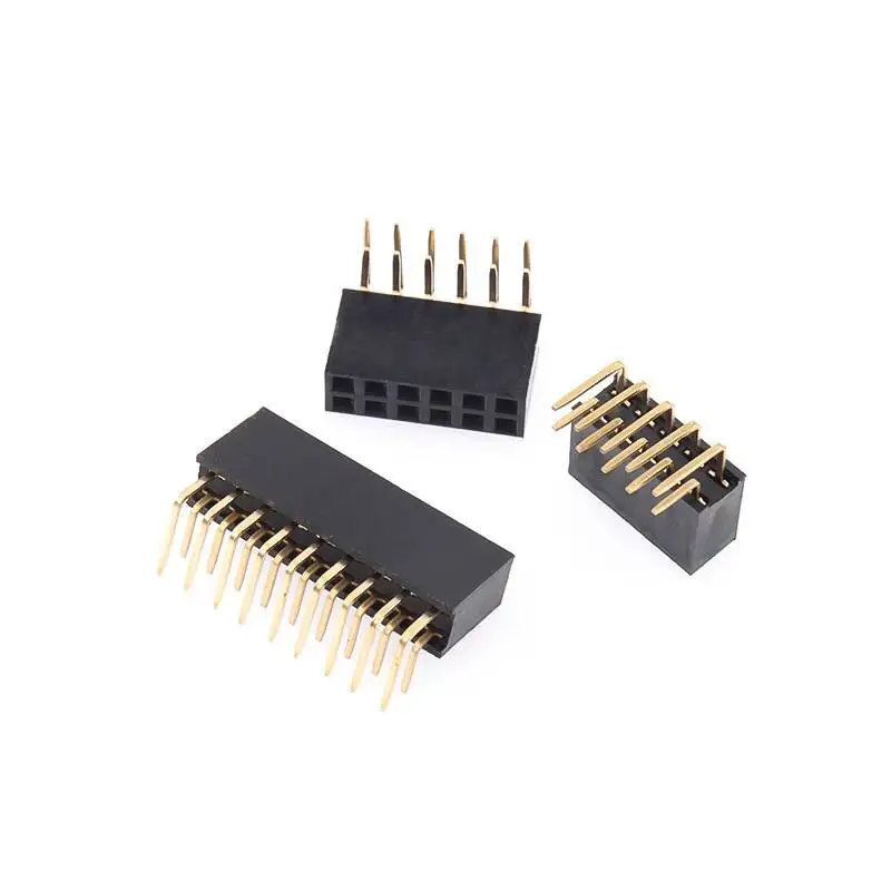 5~10 Stück Doppelreihiger Buchsenstecker 2,54 mm gebogener Stiftanschluss 90 Grad horizontal 2*2P3p4p5p6p8p-2X40p – Detail 2