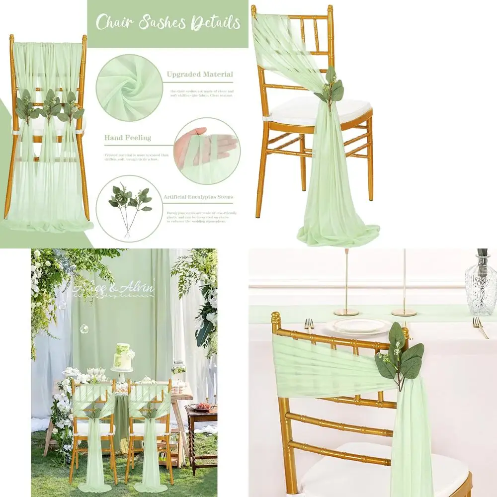 

50 упаковок поясов для стульев из тюля цвета шампанского для свадеб, драпировки для церковных проходов и украшения для вечеринок