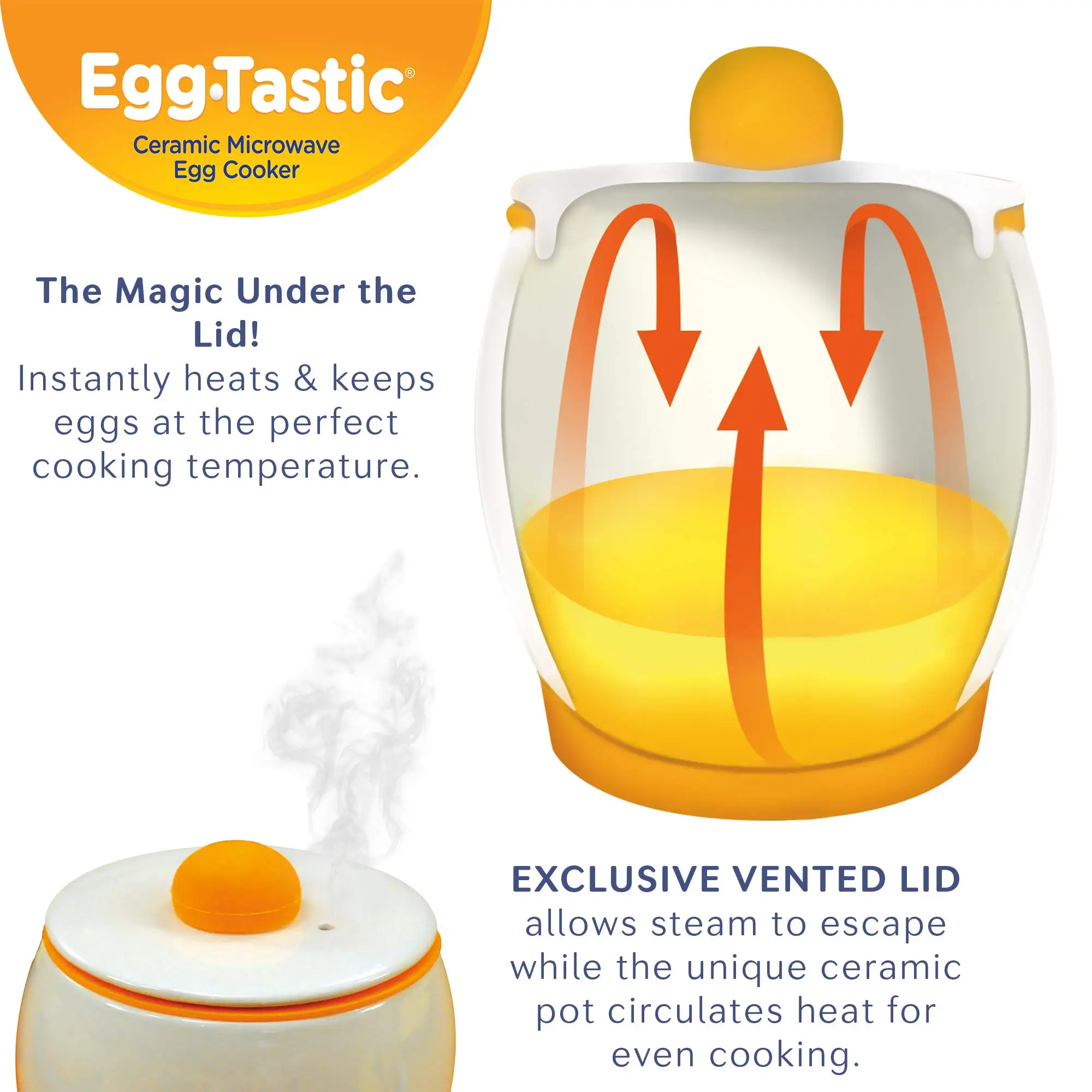 Microwave Egg Poacher Ceramic Microwave Egg Cooker for Fast Fluffy  Flavor ful Eggs Kitchen Cooking Gadgets