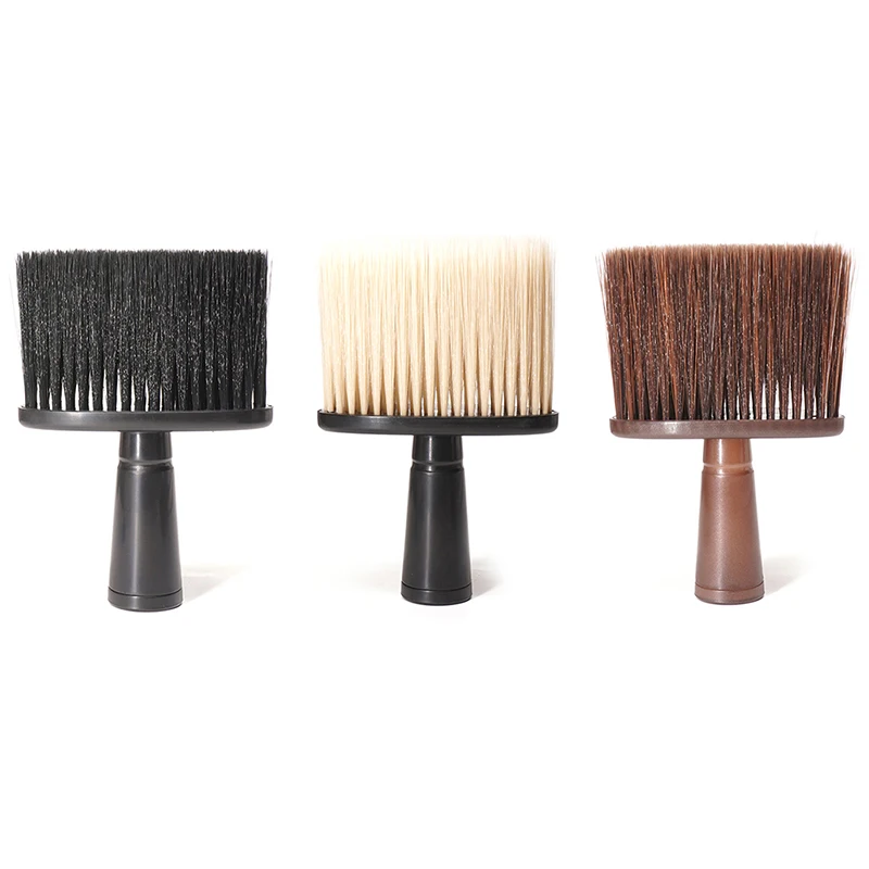 Brosse professionnelle pour le visage et le cou, plumeau doux pour cheveux de barbier, brosse à barbe propre