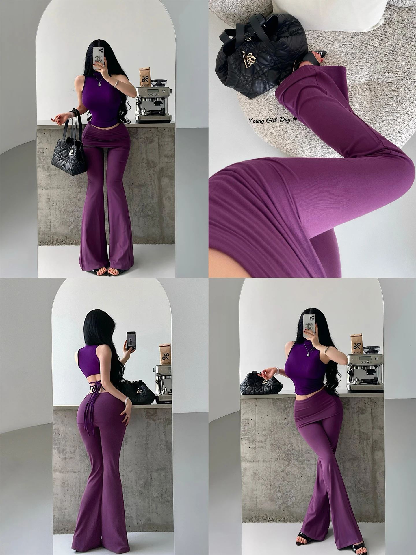 

Slimming High Waist Flared Pants Long Leg Lengthening Casual Trousers for Women Chinese Pure Desire Style Bell Bottoms